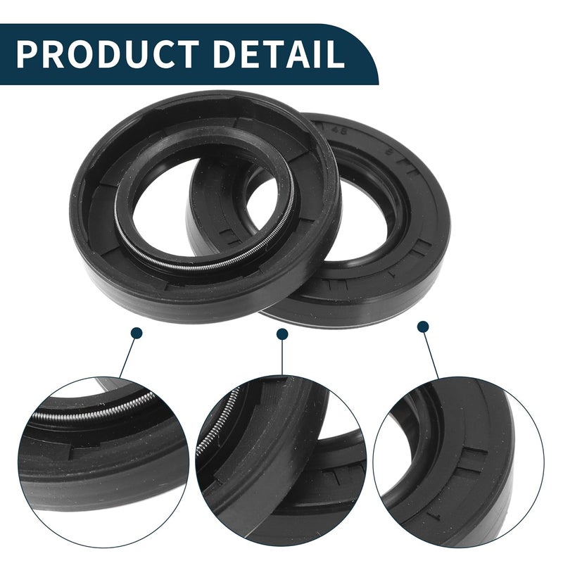 TUCKBOLD Universal Oil Seal TC Double Lip W Steel Spring Seal Ring Rotary Shaft Seal 28x48x8mm High Pressure NBR Rubber Black 5 Pcs - Image 5